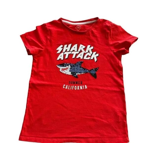 Vienna/ Shark Attack Sequence Reversible Soft Play Boys Short Sleeves T-Shirt S - Picture 6 of 15